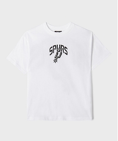 GEMO Tee-shirt manches courtes imprimé Spurs garçon - NBA blanc vif
