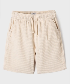 GEMO Bermuda en velours côtelé coupe regular garçon Beige