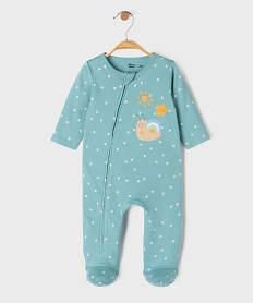 GEMO Pyjama en coton avec fermeture zippée sur l’avant bébé garçon bleu standard