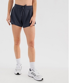 GEMO Short de sport avec doublure cycliste femme Bleu