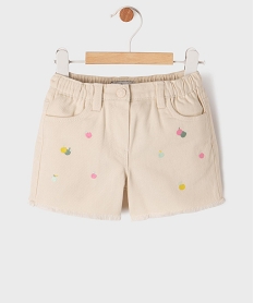GEMO Short en jean fantaisie bébé fille Beige