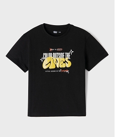 GEMO Tee-shirt manches courtes avec inscription pailletée garçon noir standard
