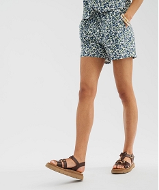 GEMO Short ample en viscose fluide femme Violet