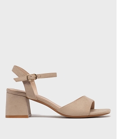 GEMO Sandales à talon toucher velours femme - Valentina Baldano beige standard
