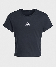 GEMO Tee-shirt manches courtes coupe courte fille - Adidas noir standard