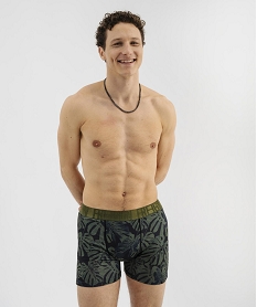 GEMO Boxer à motif feuillage homme - Freegun Vert