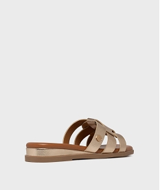 mules a talon compense et brides entrelacees femme - lulucastagnette doreL210701_4