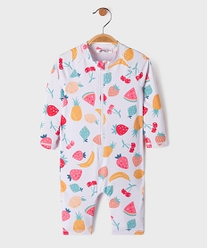GEMO Maillot de bain combinaison à motifs fruits bébé fille Blanc