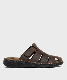 GEMO Mules confort dessus et semelle intérieure cuir homme - GFlex marron standard