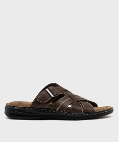 GEMO Sandales confort dessus et semelle intérieure cuir homme marron standard