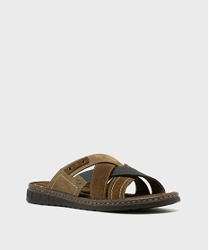 mules en cuir a brides croisees homme - gflex marron standardL221301_2