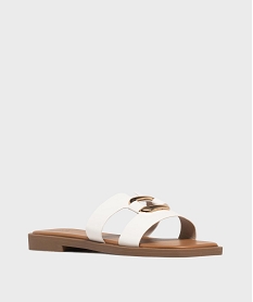 mules plates avec bijou sur le dessus femme - follow me blanc standardL222301_2