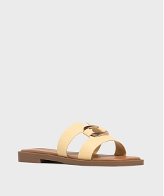 mules plates avec bijou sur le dessus femme - follow me jauneL222701_2