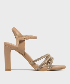 GEMO Sandales à talon avec brides à strass femme - Valentina Baldano Rose