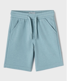 GEMO Bermuda en maille French Terry avec ceinture ajustable garçon bleu standard