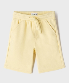GEMO Bermuda en maille French Terry avec ceinture ajustable garçon Jaune