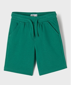 GEMO Bermuda en maille French Terry avec ceinture ajustable garçon vert standard