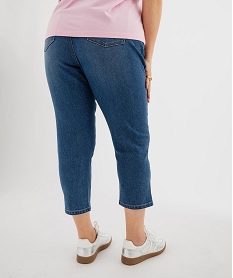 pantacourt en jean stretch coupe slim taille normale femme grande taille bleu standard pantacourt en jeanL244301_3