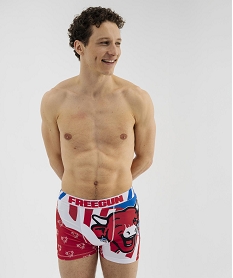 GEMO Boxer en microfibre motif vache homme - Freegun x La vache qui rit Rouge