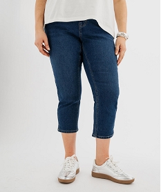 GEMO Pantacourt en jean stretch coupe slim taille normale femme grande taille Bleu