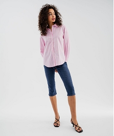 pantacourt en jean coupe slim femme bleu pantacourt en jeanL245301_4