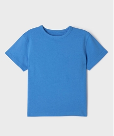 GEMO Tee-shirt manches courtes et col rond en coton épais garçon Bleu
