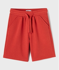 GEMO Bermuda en maille French Terry avec ceinture ajustable garçon rouge standard