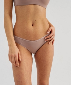 GEMO Culotte microfibre sans coutures femme (lot de 2) Brun