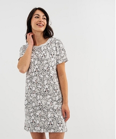 GEMO Chemise de nuit manches courtes à motifs lapin Panpan femme - Disney Gris