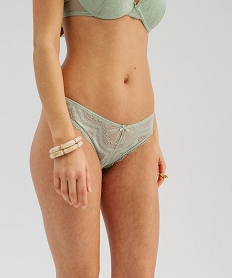 GEMO Culotte en dentelle et tulle femme (lot de 2) Vert