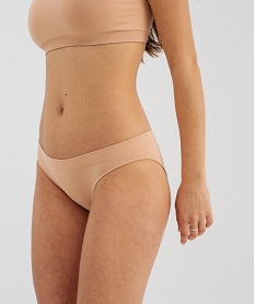 GEMO Culotte sans coutures en matière recyclée extensible femme Beige