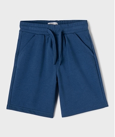 GEMO Bermuda en maille French Terry avec ceinture ajustable garçon Bleu