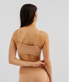 soutien-gorge brassiere sans armatures sans coutures effet seconde peau beige brassiere de sportL253201_2