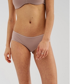 GEMO Shorties unis en microfibre femme (lot de 2) Brun