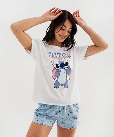 GEMO Pyjashort avec motif Stitch femme - Disney blanc vif
