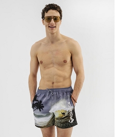 GEMO Short de bain imprimé surf homme - Roadsign Gris