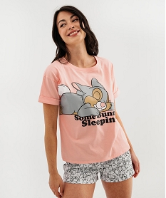 GEMO Pyjashort avec motif lapin Panpan femme - Disney Rose