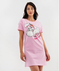 GEMO Chemise de nuit manches courtes avec motif femme - Diddl Rose