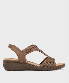 GEMO Sandales confort à talon compensé femme - Gflex beige standard