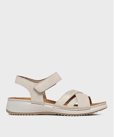 GEMO Sandales confort avec brides pailletées femme Gris