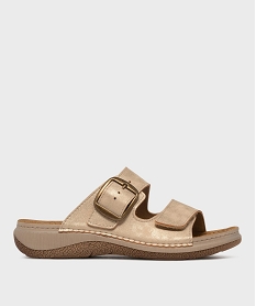 GEMO Mules deux brides spéciales confort femme dore