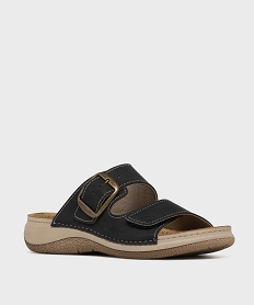 GEMO Mules deux brides spéciales confort femme noir standard