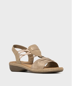 GEMO Sandales confort dessus métallisé femme - Softrelax Jaune