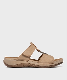 GEMO Mules confort avec bijou sur le dessus femme Beige
