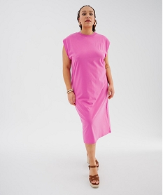 GEMO Robe tee-shirt longue en jersey de coton femme grande taille rose standard