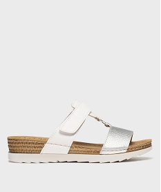 GEMO Sandales mules confort avec semelle compensée femme Gris