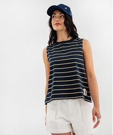 GEMO Débardeur ample en jersey de coton rayé femme - LuluCastagnette Bleu