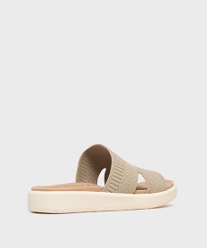 mules a petite semelle plateforme et large bride en textile femme beige standard mules et sabotsL292701_4