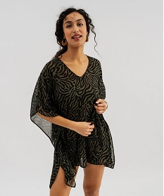 GEMO Robe de plage en voile à motifs femme Vert
