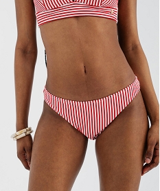 GEMO Bas de maillot de bain rayé forme culotte femme - LuluCastagnette rouge standard